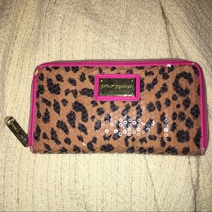 designer sequin cheetah print wallet